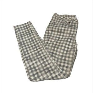 Paige Women 28 Plaid Gray Plaid Gingham Verdugo Ankle Skinny Pants Jeans Stretch